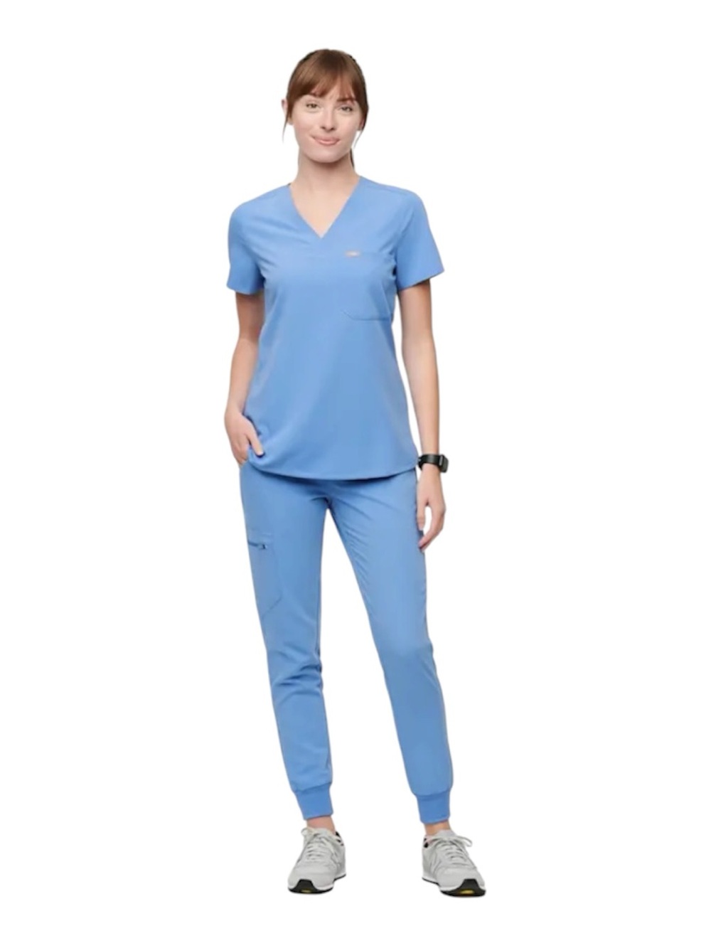 Figs Cantina Women's Blue Top & Jogger Scrub Set Small